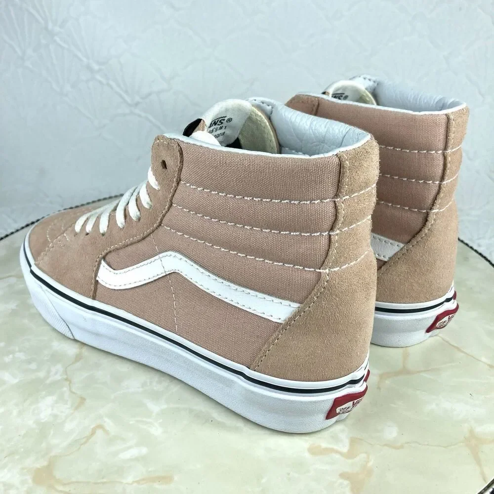 Vans Off The Wall Sk8-Hi Sneakers Womens 6.5 Pink Suede Canvas Streetwear Shoes - Picture 7 of 12